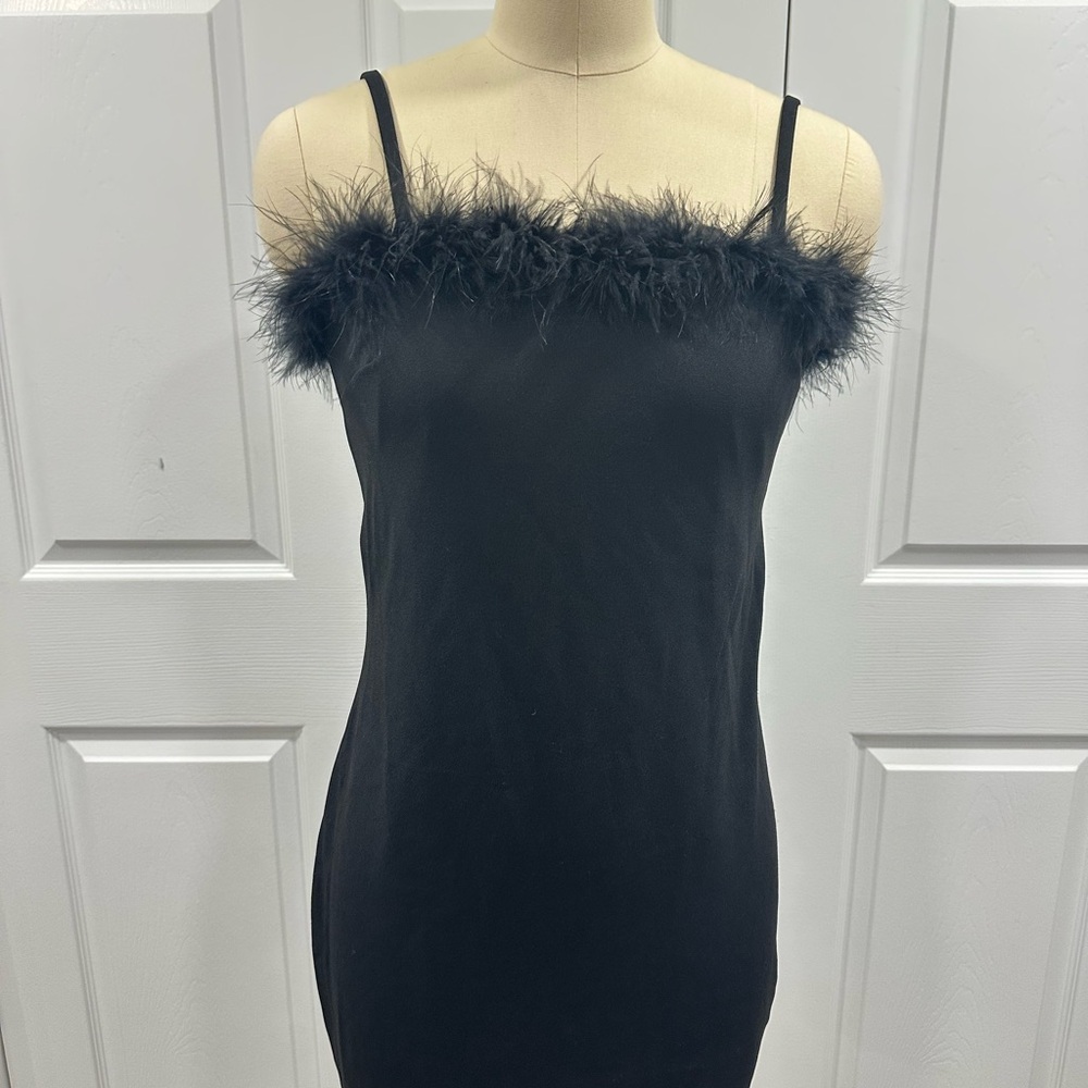 Charlotte Russe Black Feather Accent Cami